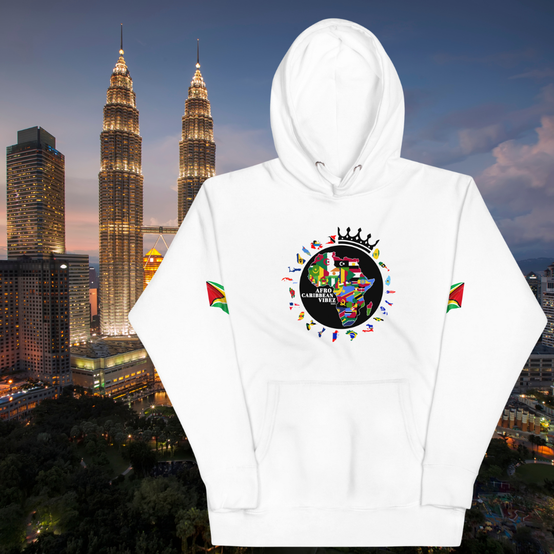 Guyana Gold Vibes Hoodie – White