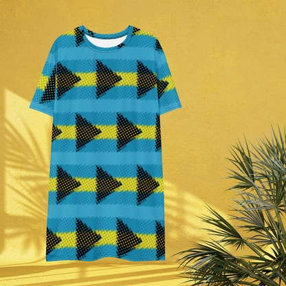 Bold in Bahamian Colors T-Shirt Dress