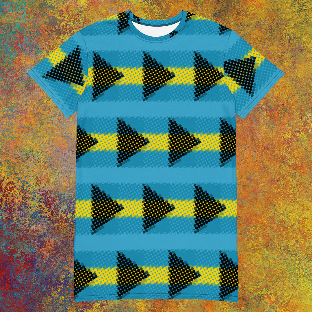 Bold in Bahamian Colors T-Shirt Dress