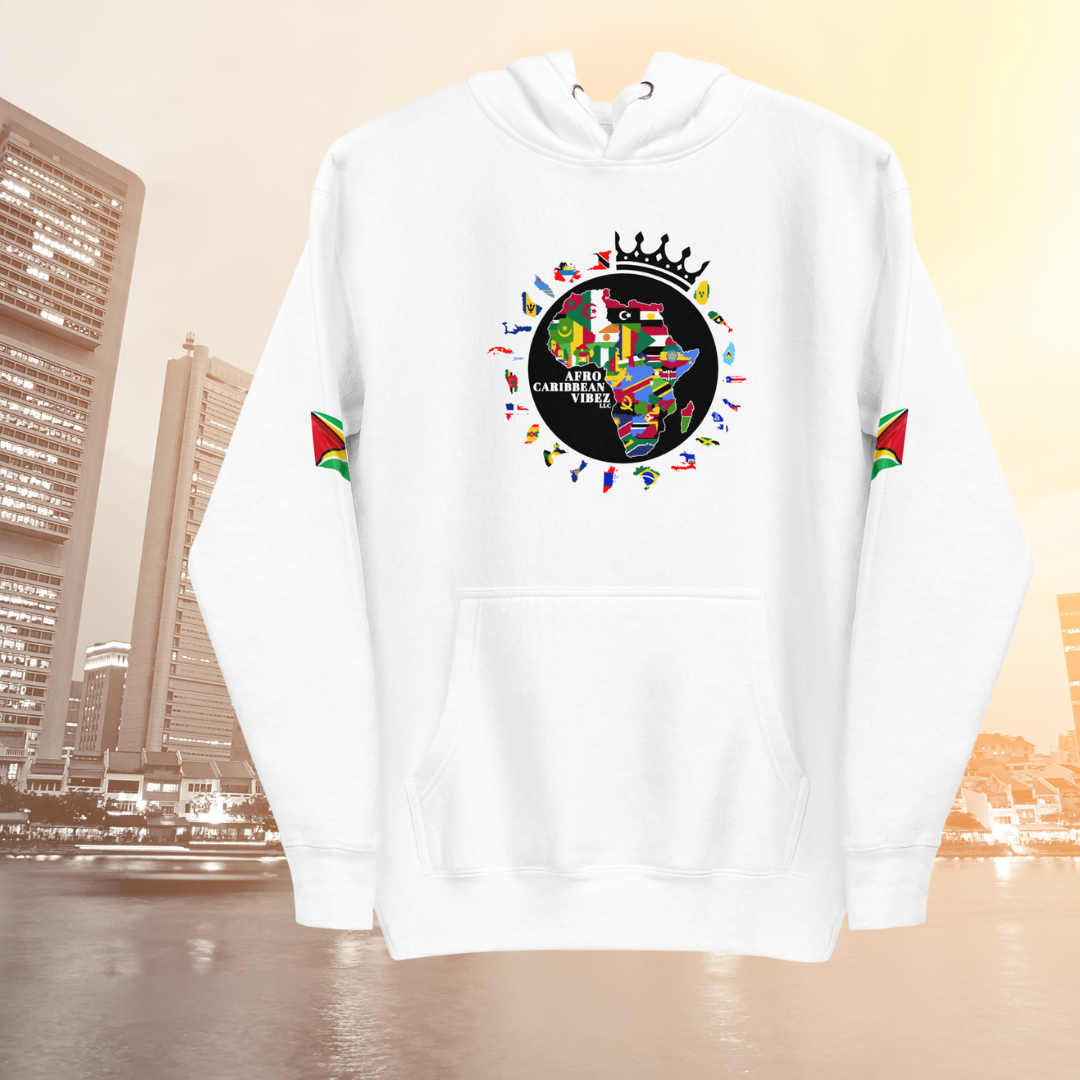Guyana Gold Vibes Hoodie – White