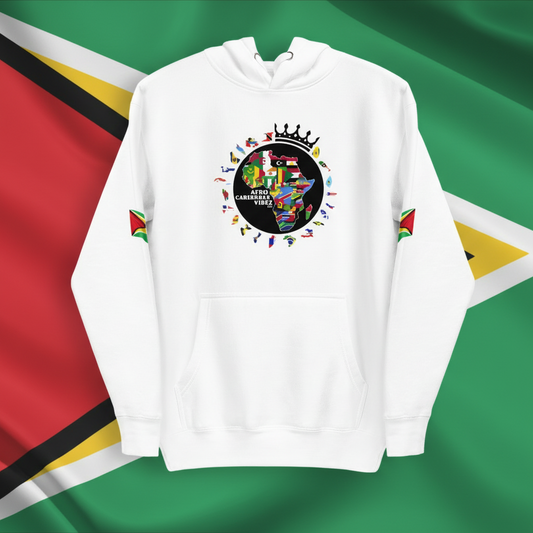 Guyana Gold Vibes Hoodie – White
