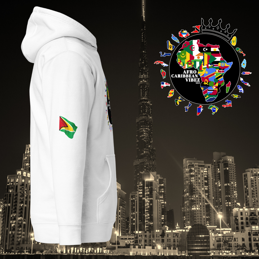Guyana Gold Vibes Hoodie – White